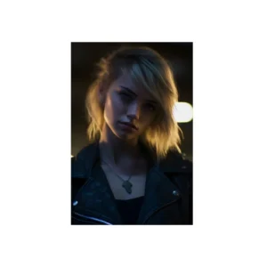 Moody Blonde Portrait Metal Poster