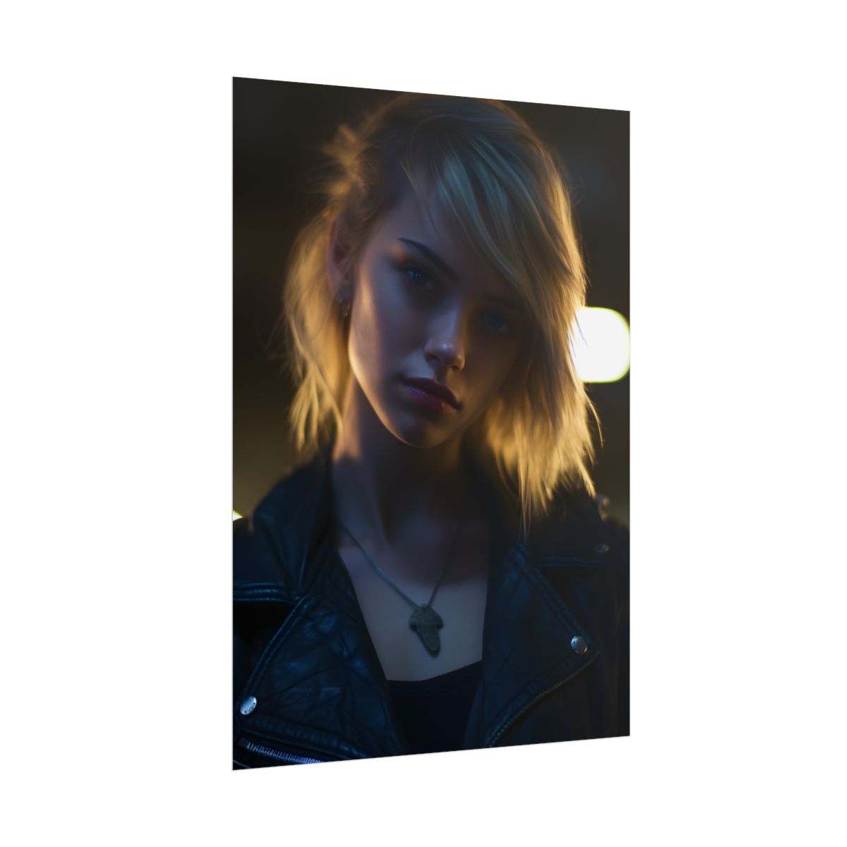 Teenage Cyberpunk: Futuristic Face Close-Up - Poster