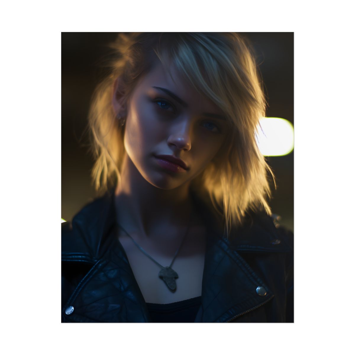 Teenage Cyberpunk: Futuristic Face Close-Up - Poster