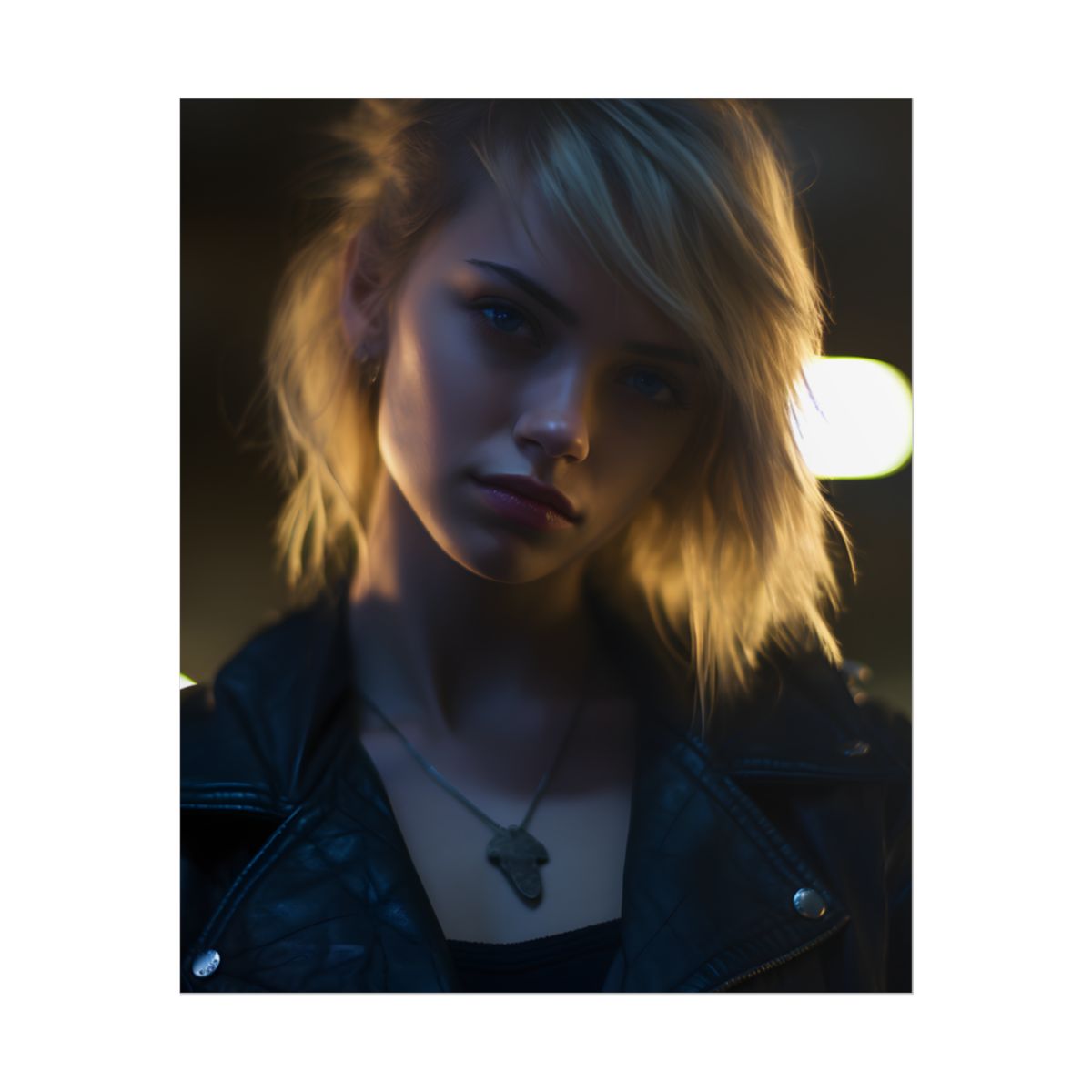 Teenage Cyberpunk: Futuristic Face Close-Up - Poster