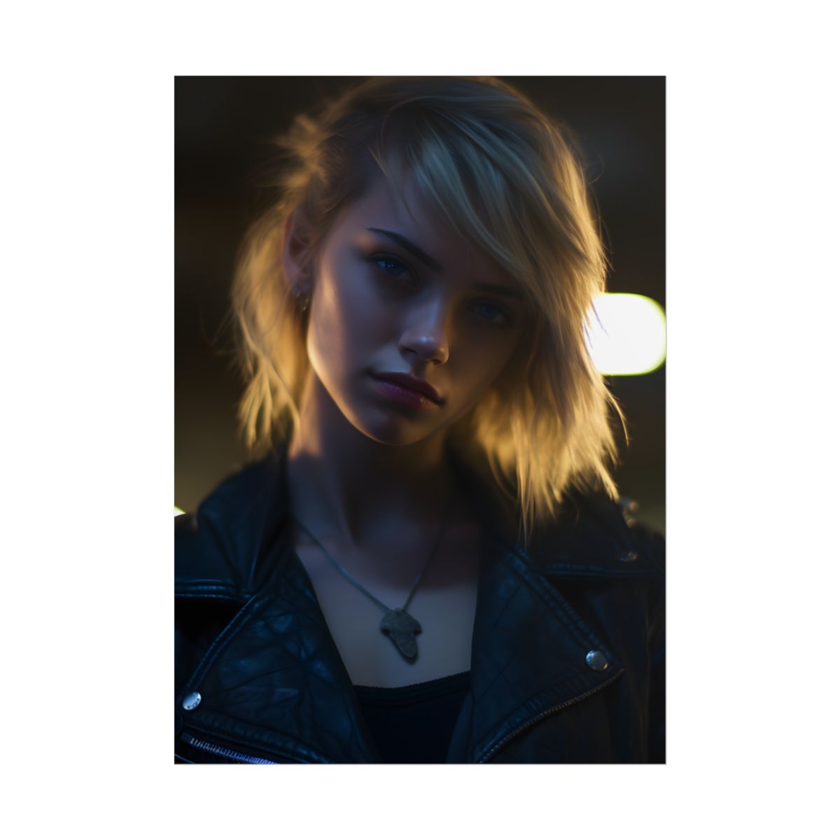 Teenage Cyberpunk: Futuristic Face Close-Up - Poster