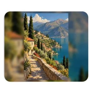 Mediterranean Village by the Sea Mouse Pad