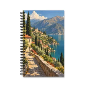 Mediterranean Village by the Sea Spiral Notebook