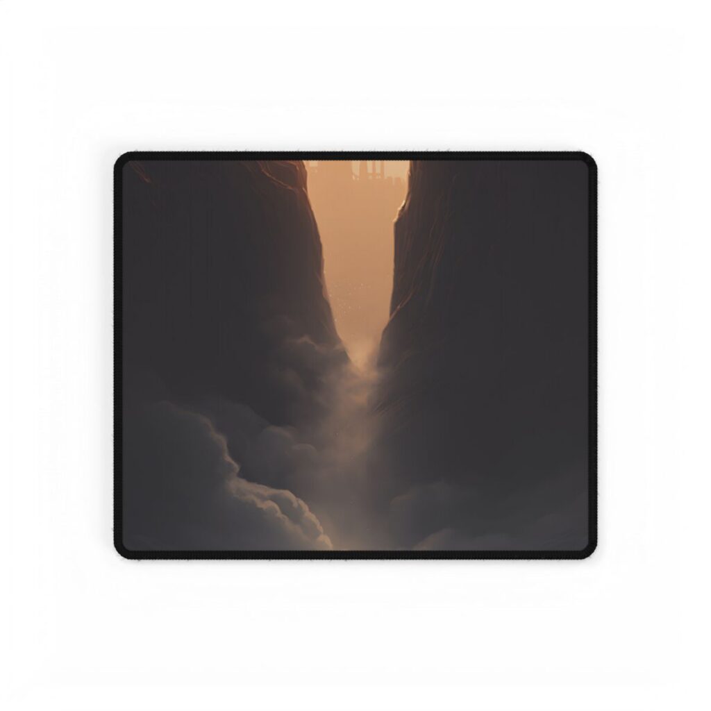 Textured Light Circle: Photographic Art Study - Desk Mat
