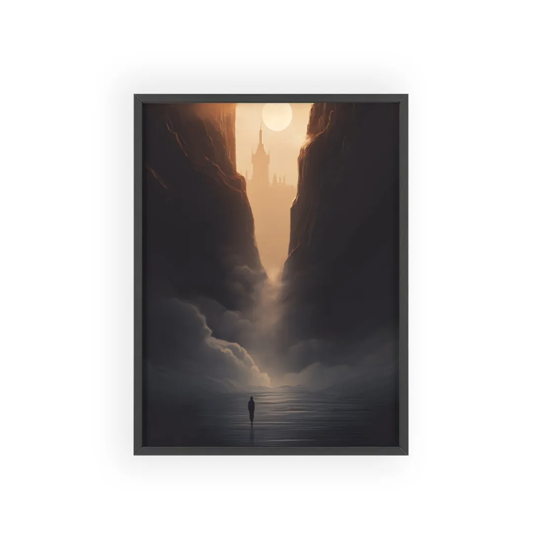 Textured Light Circle: Photographic Art Study - Framed Poster
