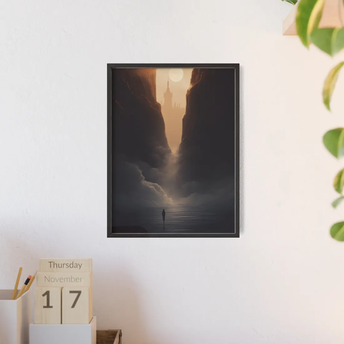 Textured Light Circle: Photographic Art Study - Framed Poster