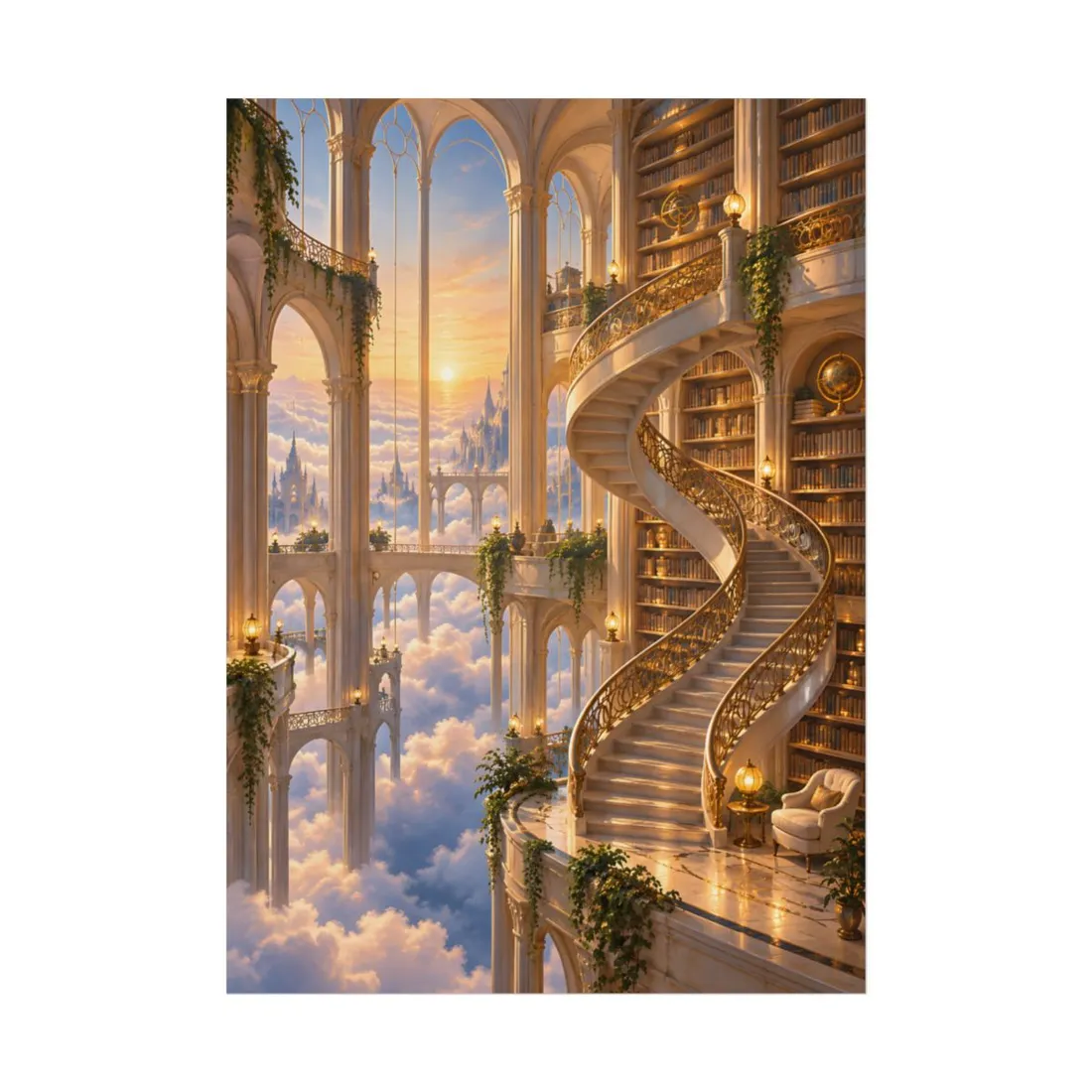 The Amber Library Above the Clouds - Poster
