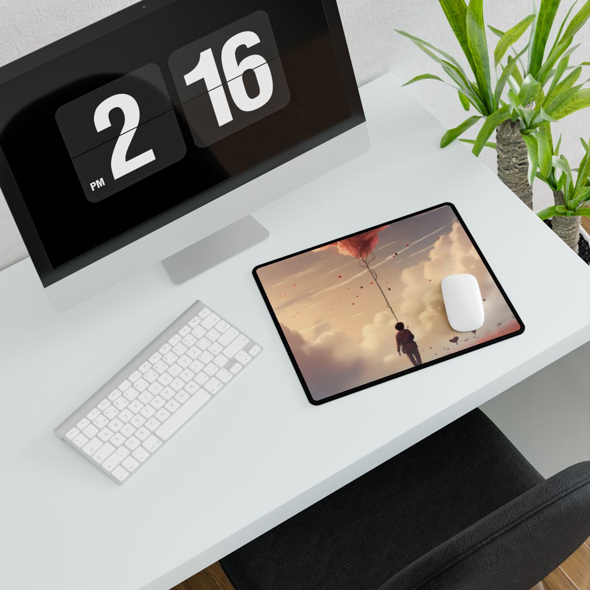 The Art of Writing: Candid Moment in Creativity - Desk Mat