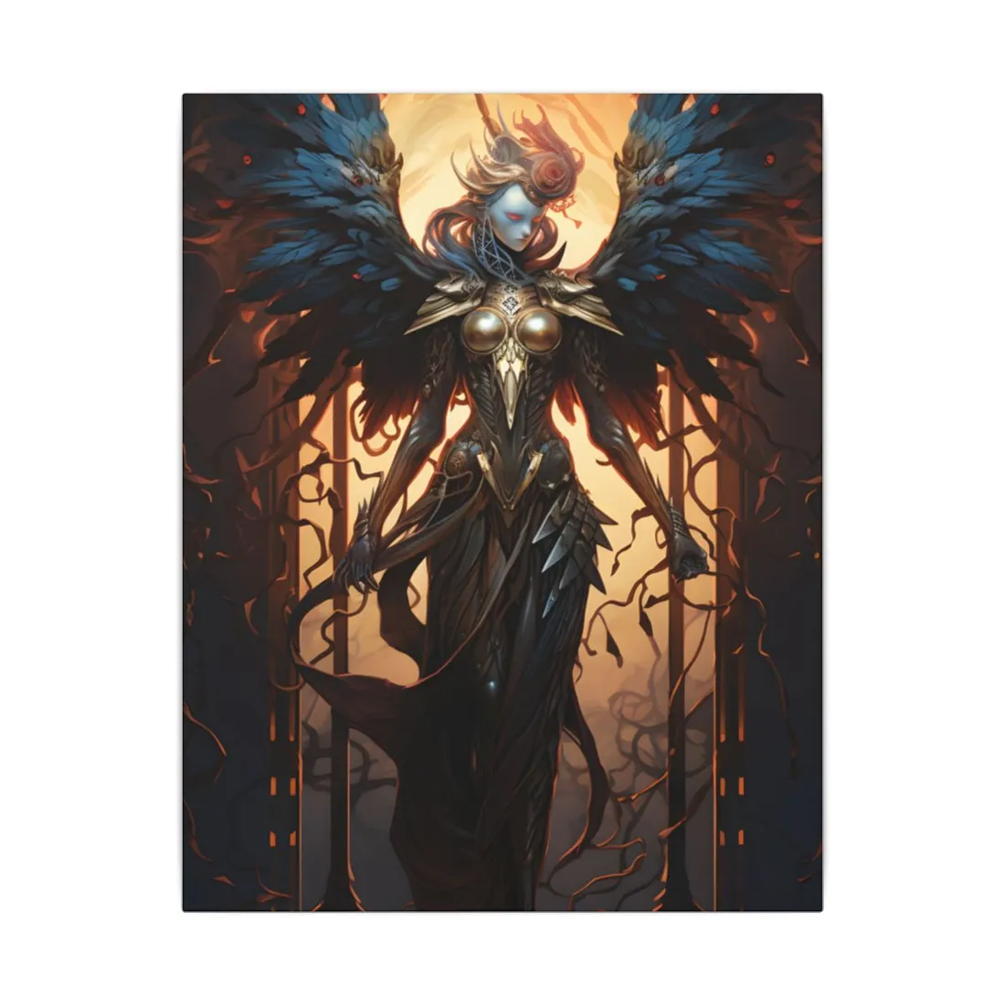 The Dark Guardian: Mysterious Protector of the Rocky Surface - Canvas