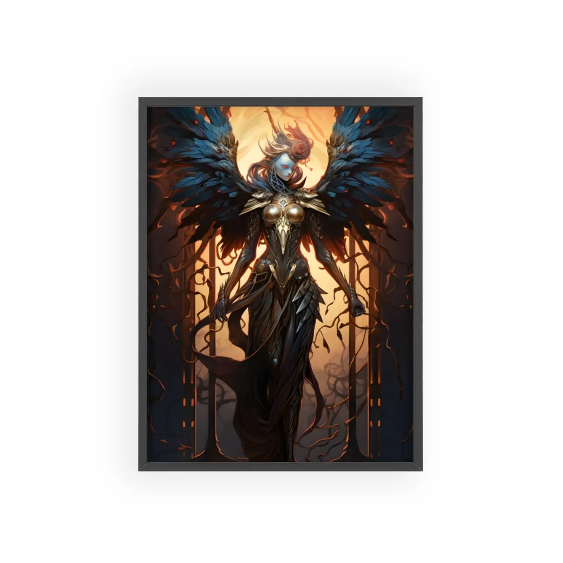 The Dark Guardian: Mysterious Protector of the Rocky Surface - Framed Poster