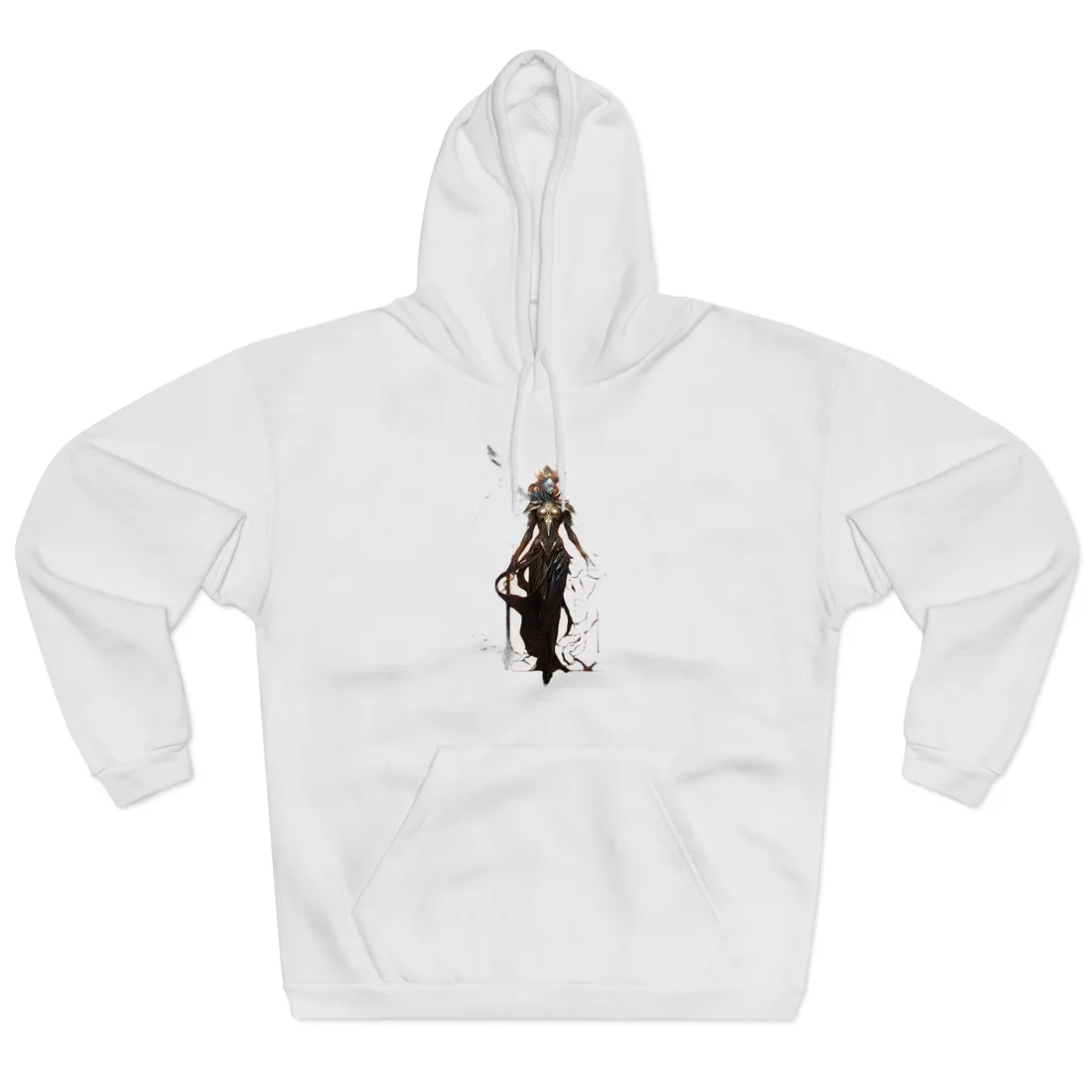 The Dark Guardian: Mysterious Protector of the Rocky Surface - Hoodie (White)