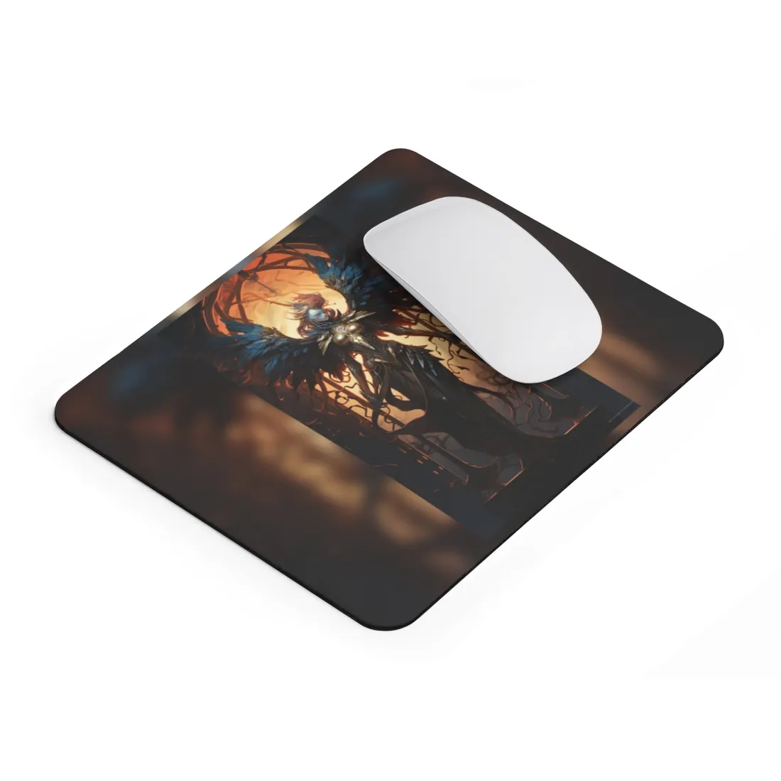 The Dark Guardian: Mysterious Protector of the Rocky Surface - Mouse Pad