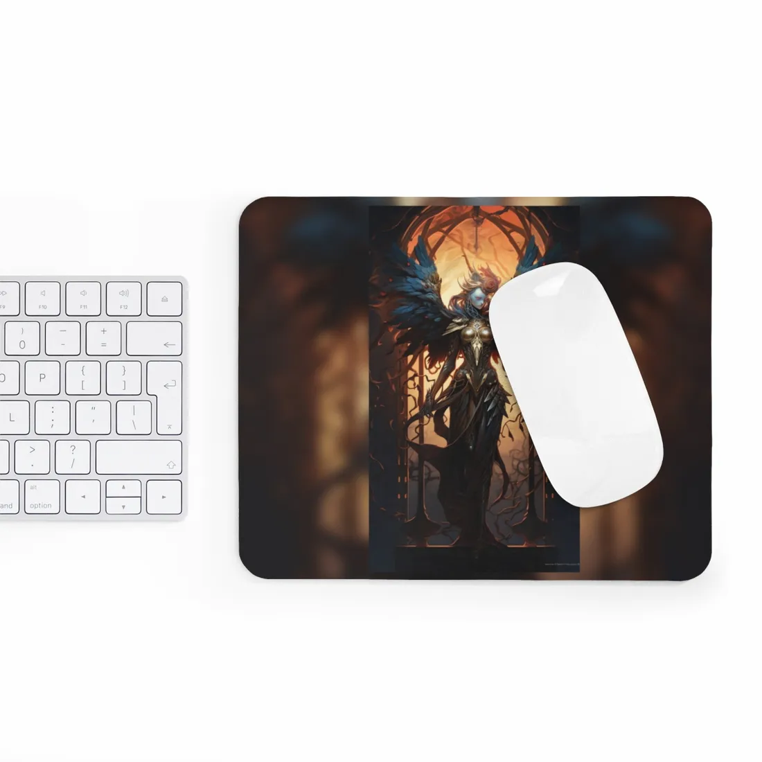The Dark Guardian: Mysterious Protector of the Rocky Surface - Mouse Pad