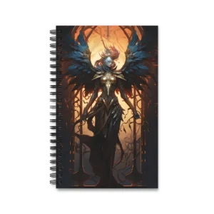Winged Figure in Gothic Arch Spiral Notebook