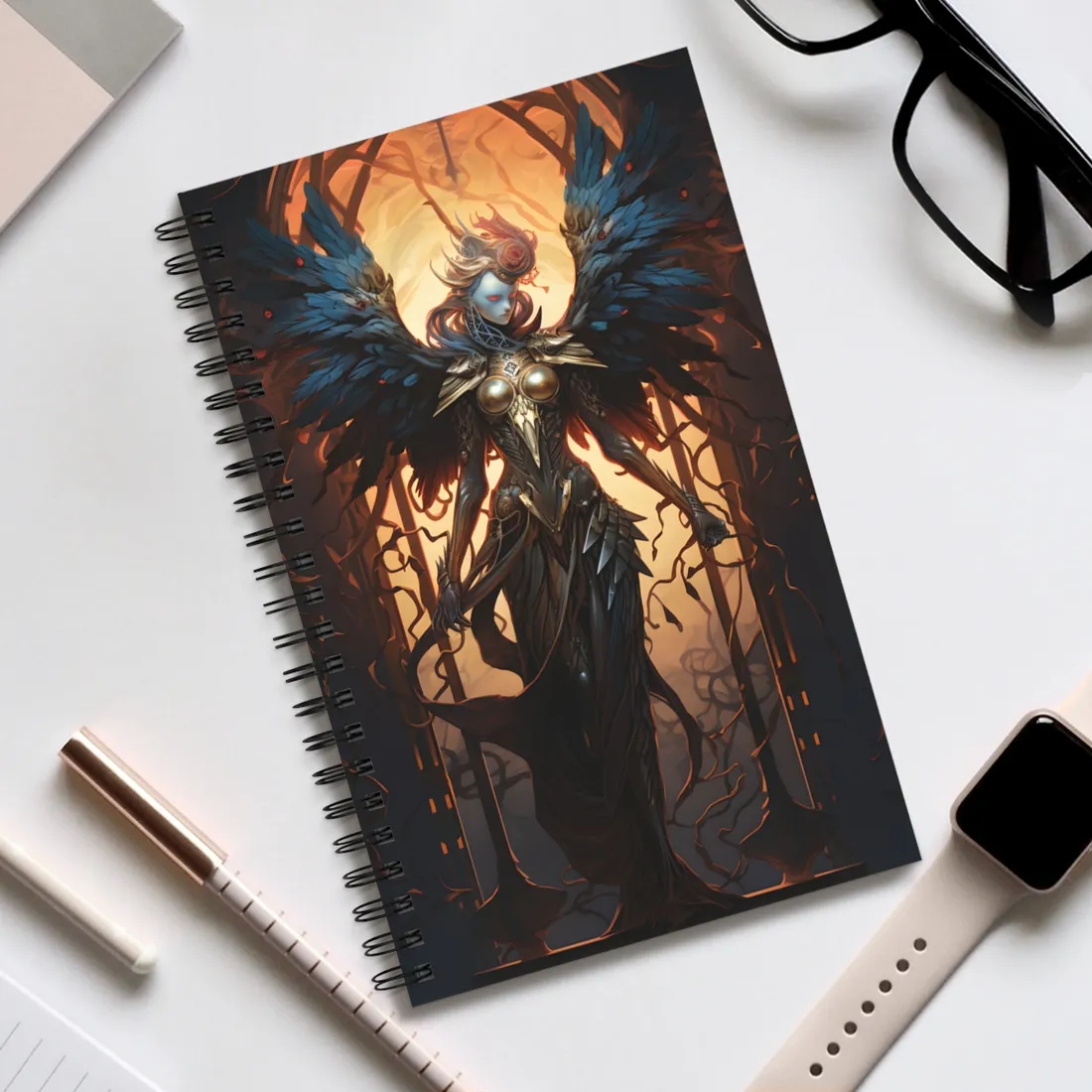 The Dark Guardian: Mysterious Protector of the Rocky Surface - Spiral Notebook