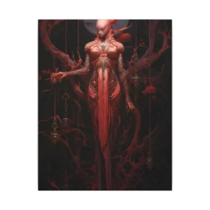 Red Figure Among Tangled Branches Canvas Print