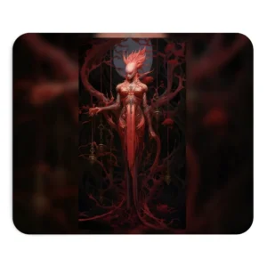 Red Figure Among Tangled Branches Mouse Pad