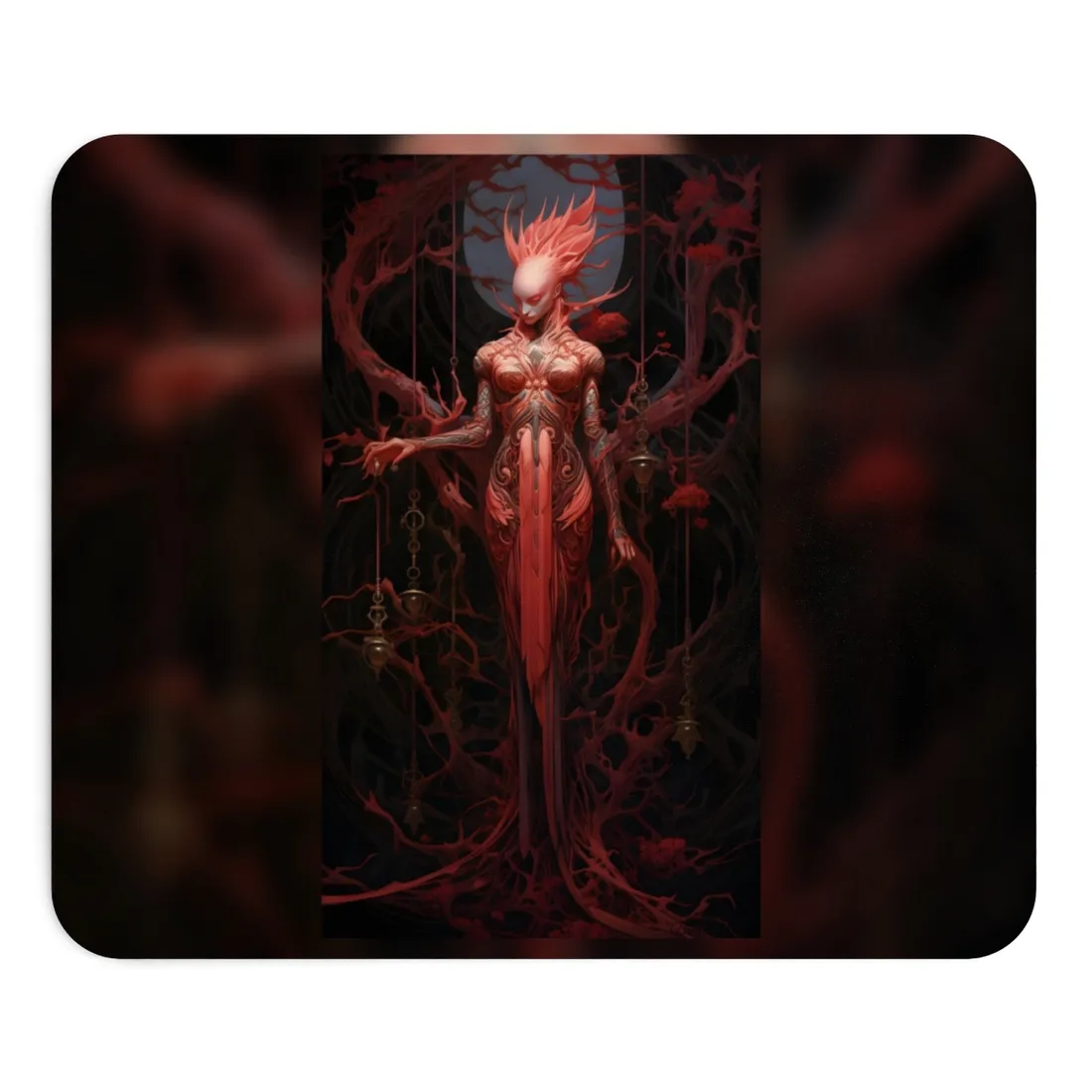 The Enigmatic Guardian: Mysterious Statue Sculpture - Mouse Pad