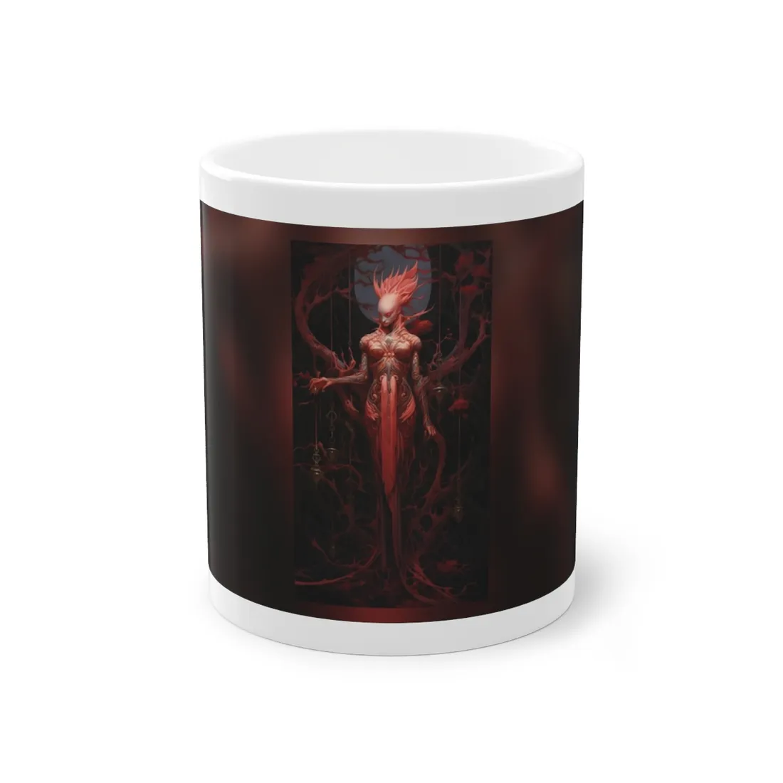 The Enigmatic Guardian: Mysterious Statue Sculpture - Mug