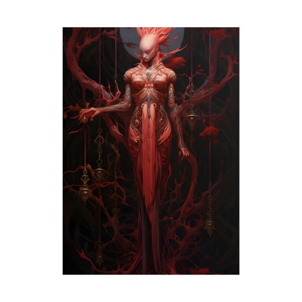 The Enigmatic Guardian: Mysterious Statue Sculpture - Poster
