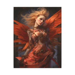 Winged Woman in Orange Gown Canvas Print