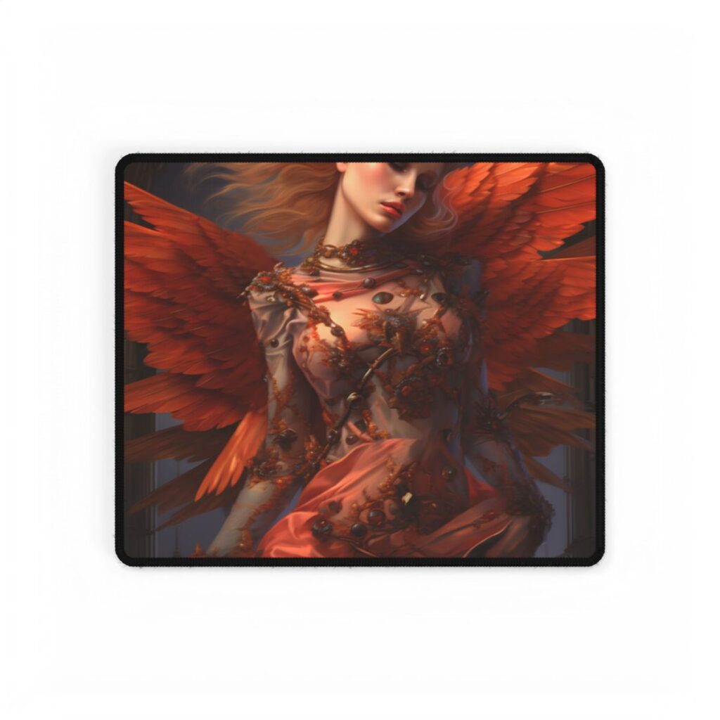 The Guardian: Muscular Protector Statue in Armor - Desk Mat