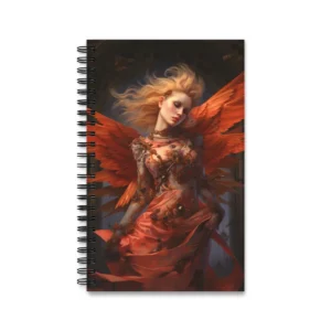 Winged Woman in Orange Gown Spiral Notebook
