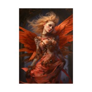 Winged Woman in Orange Gown Poster