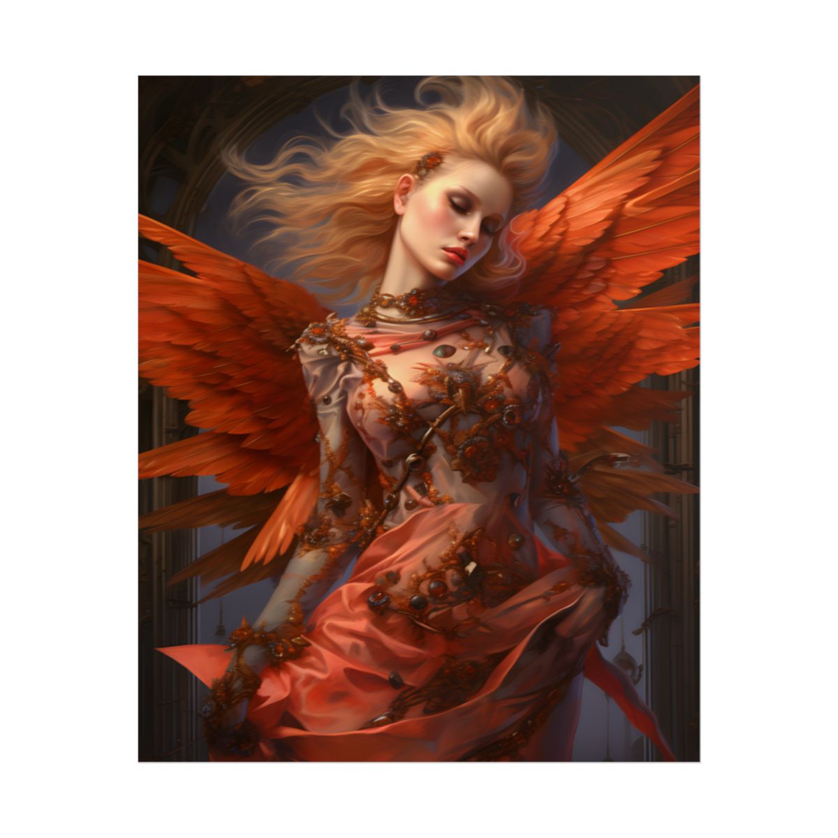The Guardian: Muscular Protector Statue in Armor - Poster