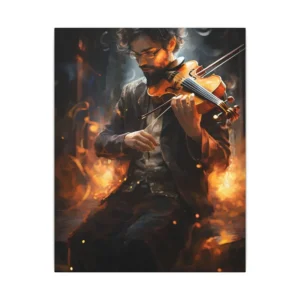 Violinist Playing in Glowing Light Canvas Print