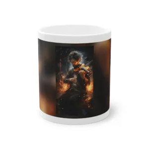 Violinist Playing in Glowing Light Mug