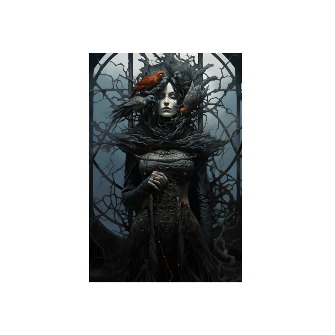 Thorned Sovereign: Dark Gothic Figure - Metal Poster
