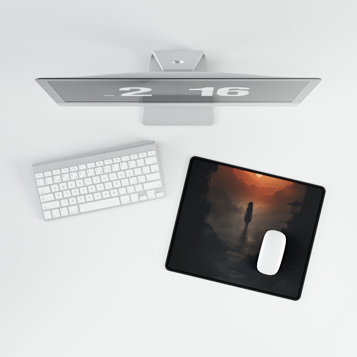 Three Fingers: Minimalist Hands Art - Desk Mat