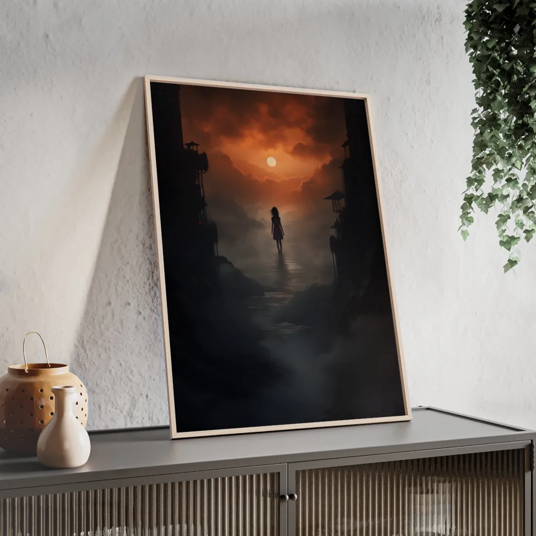 Three Fingers: Minimalist Hands Art - Framed Poster