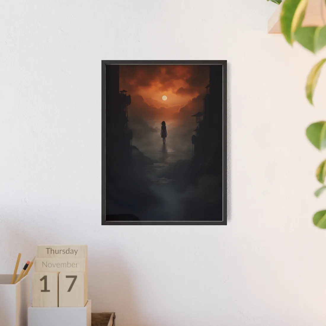Three Fingers: Minimalist Hands Art - Framed Poster