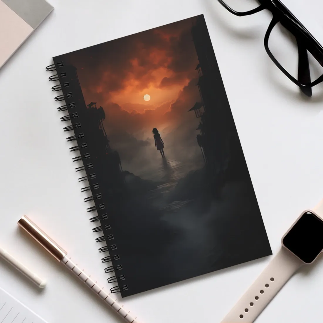 Three Fingers: Minimalist Hands Art - Spiral Notebook
