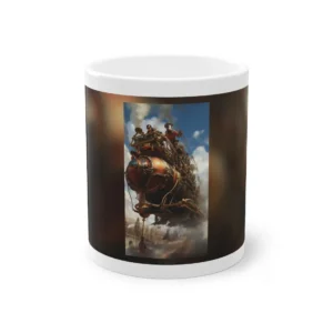 Steampunk Airship over City Mug