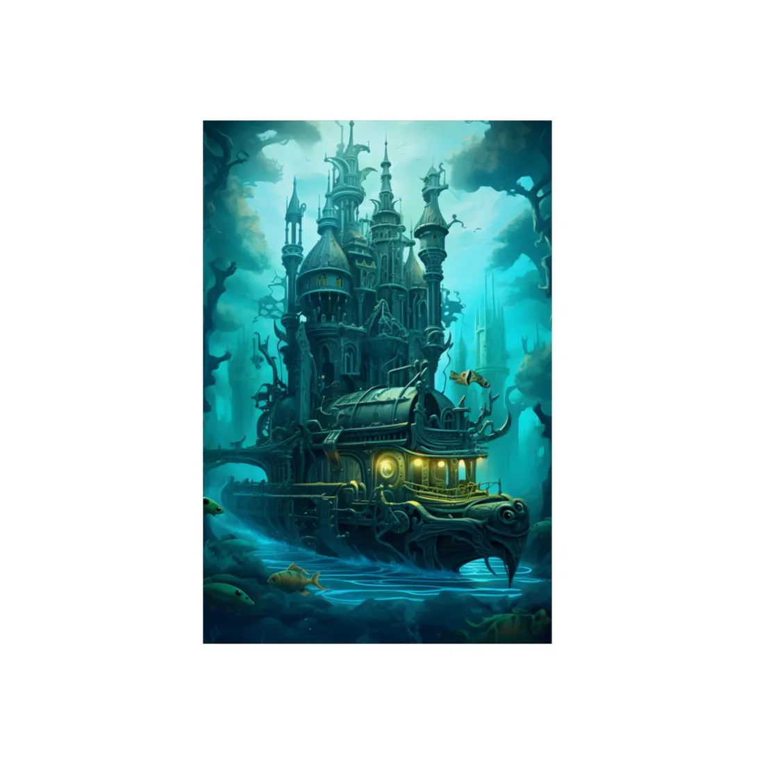 Tidal Quest: Steampunk Depths - Metal Poster