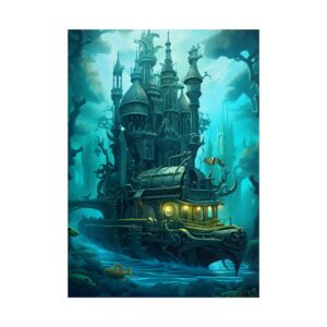 Underwater Castle Submarine Poster