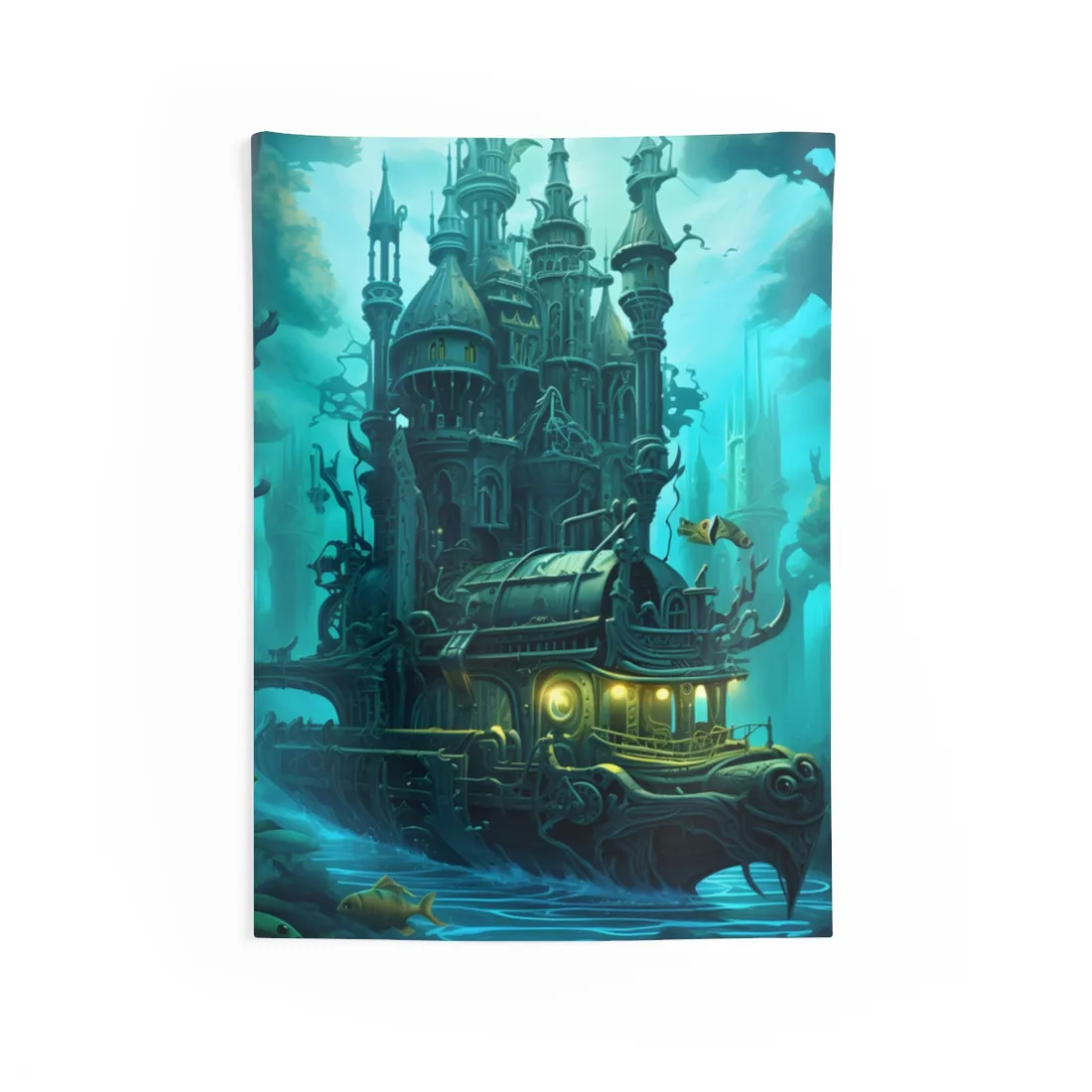 Tidal Quest: Steampunk Depths - Wall Tapestry