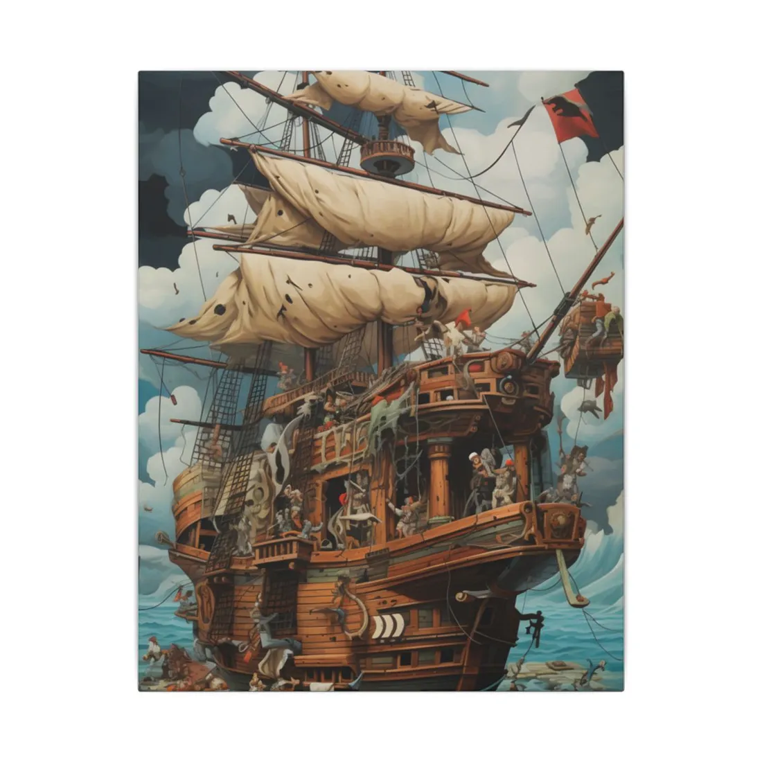 Time-Traveling Pirate Crew: Swashbuckling Adventure Art - Canvas