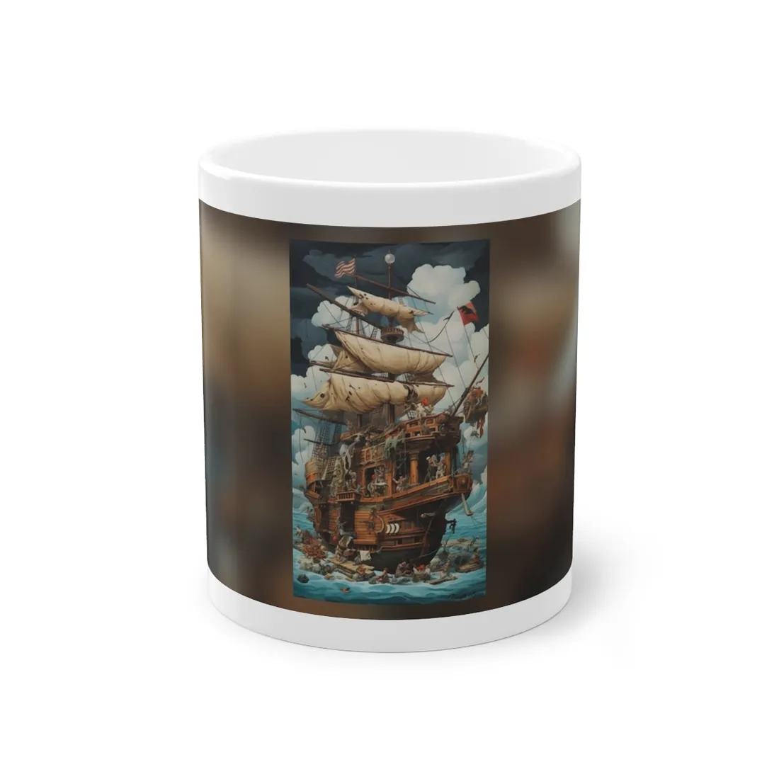 Time-Traveling Pirate Crew: Swashbuckling Adventure Art - Mug