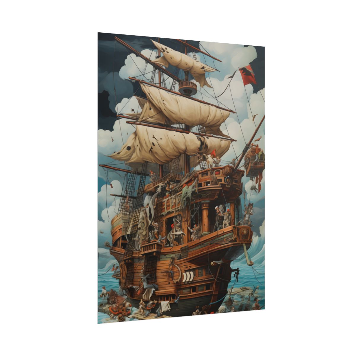Time-Traveling Pirate Crew: Swashbuckling Adventure Art - Poster