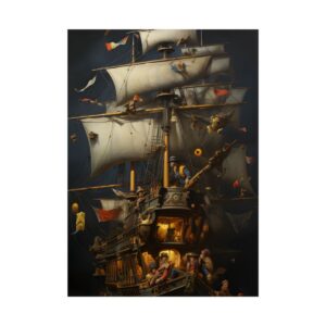 Pirate Ship Under Sail Poster