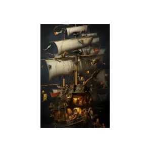 Pirate Ship Under Sail Metal Poster