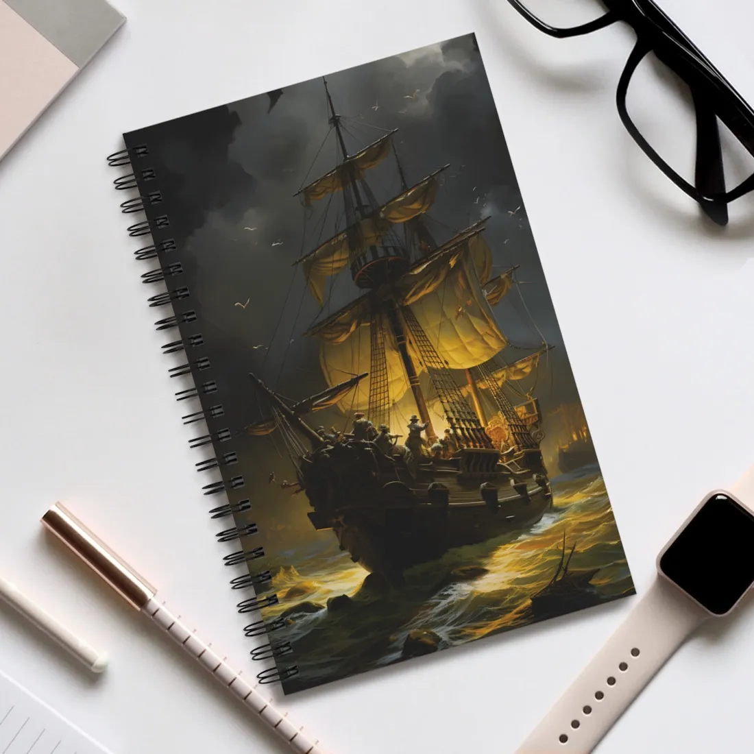 Time-Traveling Pirates: Swashbucklers on a Mission - Spiral Notebook