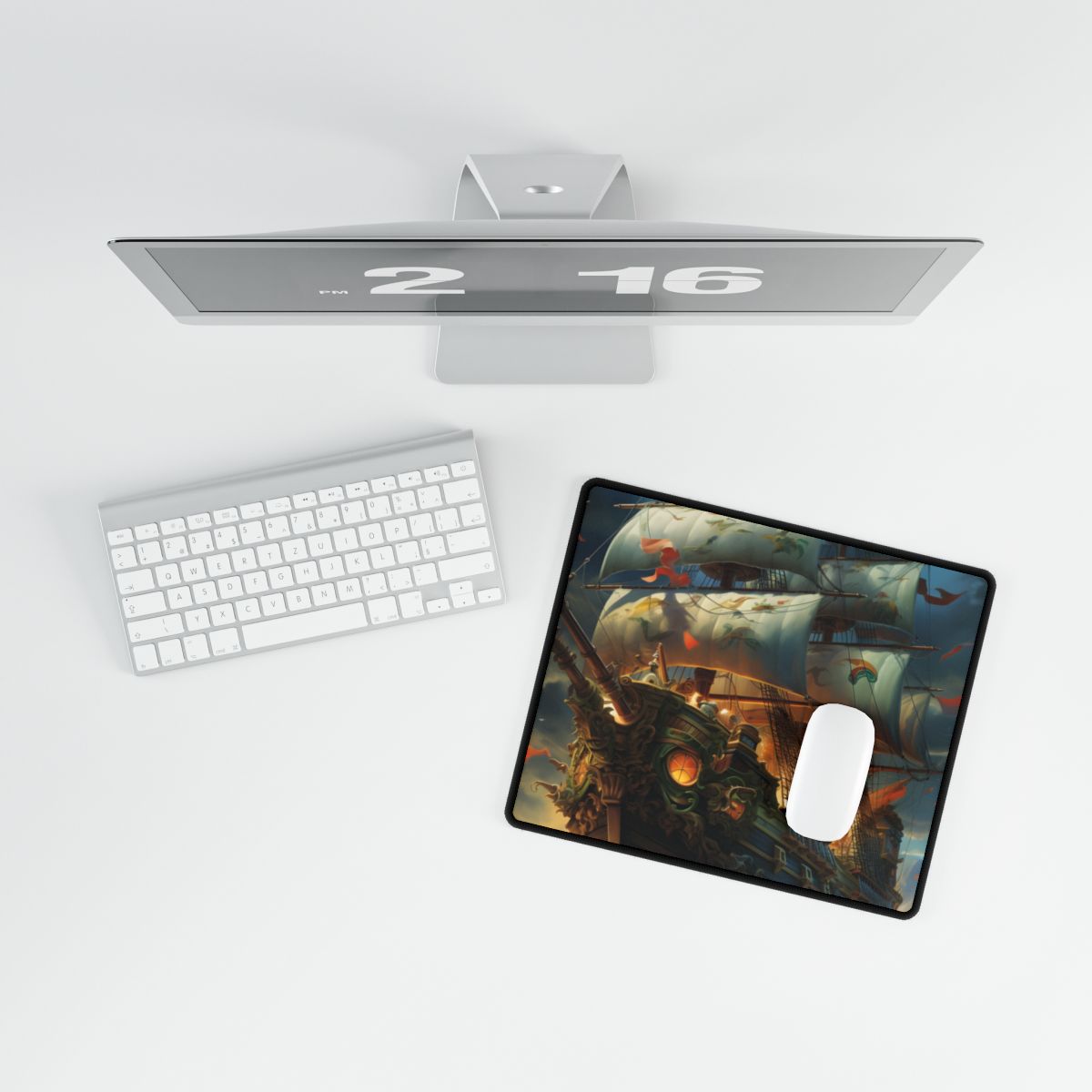 Time-Traveling Sailors: Pirate Crew Adventure Artwork - Desk Mat
