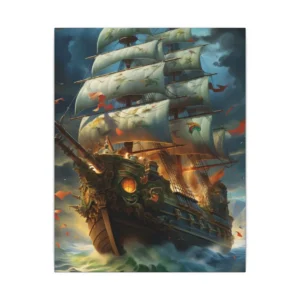 Stormy Fantasy Galleon Canvas Print