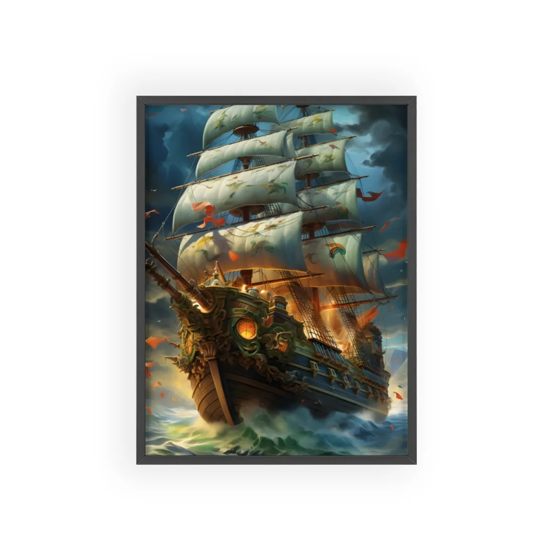 Time-Traveling Sailors: Pirate Crew Adventure - Framed Poster