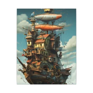 Floating Cottage Airship Canvas Print